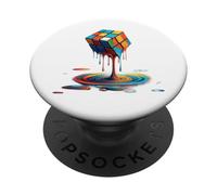 Cube Fondant Speed Cubing Puzzle Vintage Jeunes et Amateurs de mathématiques PopSockets PopGrip Adhésif