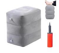 Cube gonflable pour disques intervertébraux, avec pompe, coussin de surélévation des jambes, coussin de soulagement, repose-pieds gonflable, pour voyage, voiture, maison et bureau, gris clair, 40 x 30