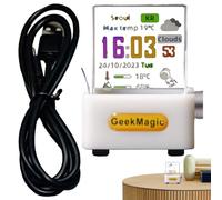 Cube holographique WiFi - Horloge holographique WiFi légère, Horloge de Bureau Cube holographique WiFi | Petite Station météo Transparente, décoration de Bureau d'horloge numérique, Affichage