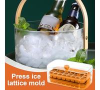 Cube Ice Tray - 64 Grids Double Layer Maker | ABS+PP Material with 23x10x12.5cm Size, Easy Press Release, Kitchen Freezer Tray for Cocktail Coffee Juice Wine Bar Party Household