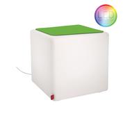 CUBE indoor LED tabouret & table d'appoint avec coussin d'assise en mai vert Moree - 4260218360297