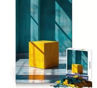 Cube Jaune dans Une Chambre Turquoise Puzzle de 1000 pièces pour Adultes Exercice Mental, détente et Relaxation Cadeau spécial (50x75cm)