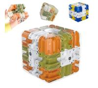 Cube Labyrinthe 3D, 3D Rolling Ball Maze Cube, Grand Labyrinthe 3D, Puzzle, Cube, Jouet Stimulant pour Le Cerveau, pour Salle De Anniversaire éCole Voyage Salle RéUnion Familiale (Orange 7*7 CM)