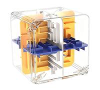 Cube Labyrinthe 3D, 8.5cm Cube Labyrinthe Bille, Cubes Track Casse Tête Transparent, Boule Parcours Bille pour Salle De Classe Anniversaire école Voyage