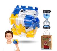 Cube Labyrinthe 3D à Bille Roulante, Nouveau Cube Labyrinthe 3D, Grand Cubes Labyrinthes à Billes, AméLiore La Reconnaissance Spatiale Et DéVeloppe La PenséE Logique (Blue)