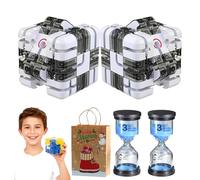 Cube Labyrinthe 3D à Bille Roulante, Nouveau Cube Labyrinthe 3D, Grand Cubes Labyrinthes à Billes, AméLiore La Reconnaissance Spatiale Et DéVeloppe La PenséE Logique (Black*2PCS)