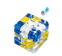 Cube Labyrinthe 3D avec Bille, Casse-Tête Adulte et Enfant, Puzzle Magnétique Innovant, Jeu de Réflexion pour Développer la Logique et la Coordination, Anti Stress, Modèle Bleu et Blanc