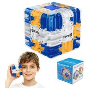 Cube Labyrinthe 3D, Casse-tête à Billes Roulantes, Jeu de Cube Magique, Labyrinthe à Billes, Cube Puzzle Labyrinthe 3D, Balle Labyrinthe, Jeu d'Entraînement Cérébral Anti-Stress (Bleu)