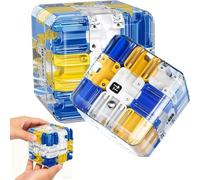 Cube Labyrinthe 3D, Casse-tête À Boule, Jouet Sensoriel Éducatif for Développer La Conscience Spatiale Et Stimuler Le Cerveau Contre Stress(Blue)