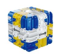 Cube Labyrinthe 3D,Cube Labyrinthe Bille,Roller Ball Maze Cube (Bleu)