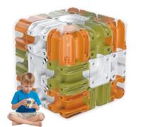 Cube Labyrinthe 3D, Le Cube Labyrinthe Bille, Sphère De Labyrinthes - Bille Roulante Casse-Tête, Puzzle 3D, Jouet Stimulant pour Le Cerveau pour Salle De nniversaire école Voyage (Orange)