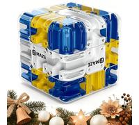 Cube Labyrinthe 3D, Puzzle Cube Labyrinthe Bille, Qui Transforme La Logique en Plaisir, Améliorer La Coordination Œil-Main Et La Concentration chez Les Enfants Et Les Adultes (Bleu)