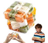 Cube Labyrinthe Jouet Puzzle, Cubes à Billes Jouet Labyrinthe Puzzle Jo-uets, 3D CU-BES à Billes Jo-uet, Éducatifs Laby-rinthes 3D pour Enfant, pour Développer la Concentration (Orange)