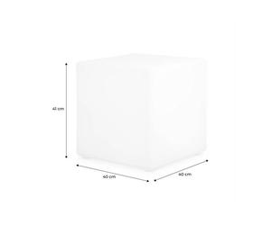 Cube LED 40cm décoratif lumineux blanc chaud commande à distance