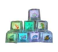 Cube Lumineux - 3,5 x 2,5 cm - Cube de Bain LED à Changement de Couleur - Lumières de Glace flottantes - Lumière activée par l'eau étanche - Jouet avec Motif pour Le Bain des Amusant et