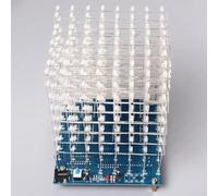 Cube lumineux 3D à DEL 20,3 x 20,3 x 20,3 cm à faire soi-même avec 512 LED Creative pour adolescents Éducation interactive Affichage visuel pré-programmé Animation Patterns Projet scientifique