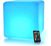 Cube Lumineux Led De 30,5 Cm Avec Télécommande, 16 Couleurs Variables, Rechargeable Par Usb, Lumière D'Ambiance Rvb Pour Maison, Chambre À Coucher, Piscine, Fête