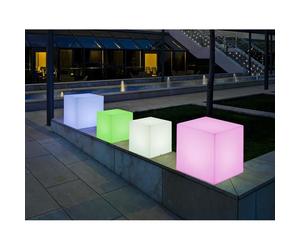 Cube lumineux MOOVERE 45cm outdoor Solaire+Batterie rechargeable LED/RGB