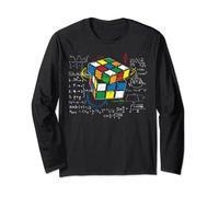 Cube magique avec équations mathématiques | Retro Nerdy Rubik Manche Longue