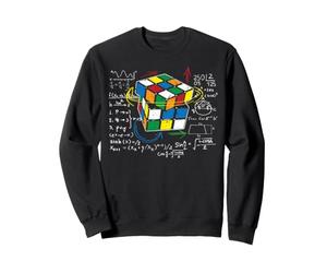 Cube magique avec équations mathématiques | Retro Nerdy Rubik Sweatshirt