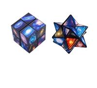 Cube Magique Ciel Étoilé, Cube Infini à Transformation 3D, Objet de Relaxation Anti-Stress pour Adulte, Décoration de Bureau et Idée de Cadeau Créative