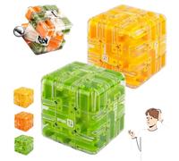 Cube Magique Labyrinthe 3D - Jouet éducatif Anti-Stress, Puzzle, Labyrinthe, Balles, Cubes D'intelligence, Pensée Logique, Anti-éducation, Jouets Amusants pour La Coordination œil-Main(C+D)
