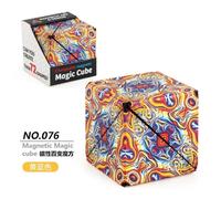 Cube Magique Magnétique Anti-souligné 3D, Variété Géométrique, Interchangeable, Puzzle à Rabat à la Main, Jouet pour Enfant-MC-01