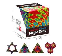 Cube Magique Magnétique Anti-souligné 3D, Variété Géométrique, Interchangeable, Puzzle à Rabat à la Main, Jouet pour Enfant-kongque