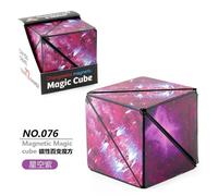 Cube Magique Magnétique Anti-souligné 3D, Variété Géométrique, Interchangeable, Puzzle à Rabat à la Main, Jouet pour Enfant-MC-07