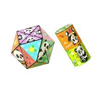 Cube Magique Pliable Et Créatif en Forme De Panda for Enfants, Ensemble De Cubes Magiques 3D à Retournement, Anti-Stress Et Anti-Anxiété, Transformable, for Enfants Et Adultes(2PCS(B))