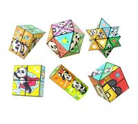 Cube Magique Pliable Et Créatif en Forme De Panda for Enfants, Ensemble De Cubes Magiques 3D à Retournement, Anti-Stress Et Anti-Anxiété, Transformable, for Enfants Et Adultes(6PCS)