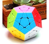 Cube magique sans autocollants, vitesse 3D douce puzzle pour enfants et adultes (12 visages)