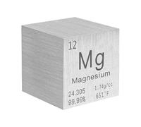 Cube Magnésium, 25,4mm Cube de Densité Métallique Tableau Périodique | Cube Magnésium Cube densité pour Collection D'Éléments Chimiques Application Éducative Expérimentale Scientifique