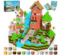 Cube magnétique Bloc magnétiques 150 blocs de construction magnétiques empilables - Construction Magnetique enfant Montessori pour enfants garçons filles âgés de 4, 5, 6, 7, 8 ans, cadeaux de Pâques