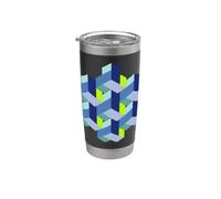 Cube mathématiques 3D magie nerd illusion Gobelet isotherme en acier inoxydable double paroi