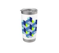 Cube mathématiques 3D magie nerd illusion Gobelet isotherme en acier inoxydable double paroi