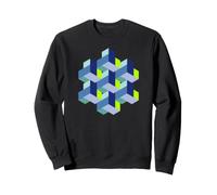 Cube mathématiques 3D Magie Nerd Illusion Sweatshirt