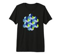 Cube mathématiques 3D Magie Nerd Illusion T-Shirt Haut de Gamme