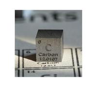 Cube Métal Cubes de Densité pour Science 0.39in/10mm avec Boîte de Rangement en Acrylique pour Collection du Tableau Périodique Utilisation Scientifique en Classe ou Maison-6 Carbon (C)