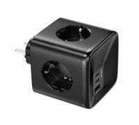 Cube Multiprise USB C Chargeur Rapide GaN PD 33W, 7 en 1 Bloc Multiprise Murale USB Adaptateur Secteur avec 4 Prises AC (16A/4000W), USB-A et 2-USB-C, Multi Prise Electrique pour Salon Bureau Chambre