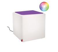 CUBE Outdoor LED accu tabouret & table d'appoint avec coussin en feutre en violet Moree - 4260218360105