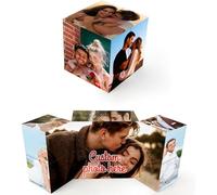 Cube Photo Personnalisé, Cube Rotatif 3D avec 9 Photos, Cube Magique Personnalisé, Cadeau Personnalisé pour la Famille, Les Amis, Les Anniversaires, Noël, Les Mariages, la Saint-Valentin