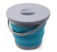 Cube pliable de 5 l avec couvercle cube pliable portable lavage de voitures promotion de la pêche salle de bain cuisine seau en silicone camping à l'air libre Bleu