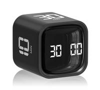 Cube Pomodoro Minuteur de productivité de bureau 5/10/30/60 minutes et compte à rebours personnalisé, minuterie visuelle réglable et silencieuse, outil TDAH rotatif portable pour étude, tâche, travail
