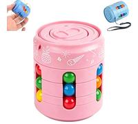 Cube Puzzle Haricot Magique Rotatif,Jouet Fidget Anti-Stress éDucatif Coloré,Cadeau Ludique Adapté Aux Enfants comme Aux Adultes pour La DéTente Quotidienne (Pink,Large)