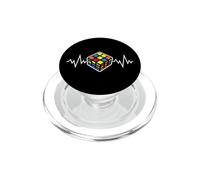 Cube Puzzle Heartbeat - 3 x 3 Cube Speedcubing Pulse Line ECG PopSockets PopGrip pour MagSafe