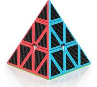 Cube Pyramide,Cube Magique de Triangle 3x3x3; Couleurs Vives Super-durables-Facile à Tourner (Fibre de Carbone)