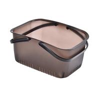 Cube Rangement Panier de douche portable fourre-tout de douche en dortoir collège organisateur de douche seau avec poignées de rangement organisateur de douche pour salle de bain et (Brown, One Size)