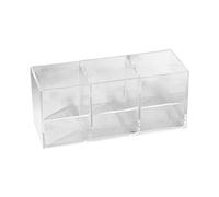 Cube Rangement Trois compartiments acrylique porte-stylo transparent pinceau de maquillage baril acrylique stockage de cosmétiques à lèvres brillant à lèvres boîte à crayons à (Clear, One Size)