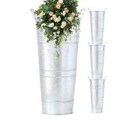 Cube rustique - Vases en métal galvanisé de style ferme, décoration de table de mariage, arrangement de sécheresse d' pampas vintage | Vase DEC